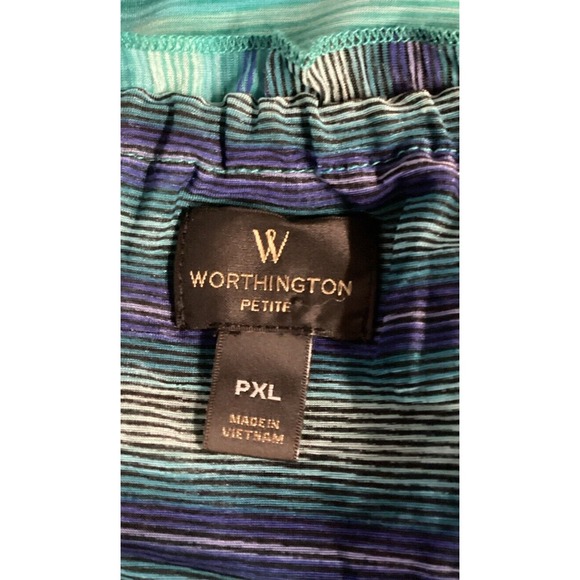 WORTHINGTON Women's (Size PXL) Long Sleeve Cold Shoulder Ruffle Neck Shirt - Picture 4 of 5